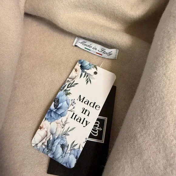 Catherine Lillywhite's Womens Beige Draped Waterfall Vest Made in Italy OSFM - Picture 2 of 6